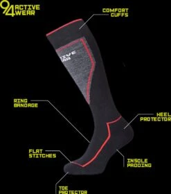 94activewear Skisokken Heren - Maat 43/46 - Merino Wol - Thermo Skisokken - Wintersportsokken - Warme & Droge Voeten - Naadloos - Zwart -SkiKleding Winkel 1058x1200 1