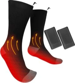 Basila® Elektrische Sokken - Zwart - Unisex Voor Vrouwen En Mannen - Free Size - 4000mAh Accu - USB Oplaadbaar - Verwarmde Sokken Met Accu