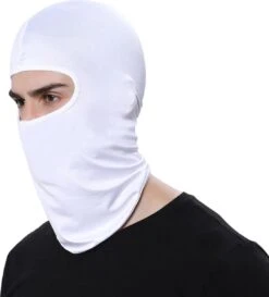 Bivakmuts Voor O.a. Skien, Snowboarden, Motorrijden, Wielrennen & Schaatsen - Gezichtsmasker Balaclava Bivak Muts Nekwarmer - One Size / Unisex - Volwassenen - Wit