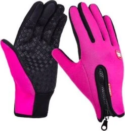 Touchvinger Stretch Ski/Snowboardhandschoenen - Unisex - Maat M - Roze - Waterdicht
