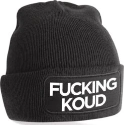 BEECHFIELD FUCKING KOUD Uniseks Muts - Zwart - Beanie - One Size - Grappige Teksten - Quotes - Original Kwoots - Wintersport - Aprés Ski Muts - Ik Wil Zomer -SkiKleding Winkel 1195x1200