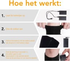 Membeli Verwarmde Sokken Elektrisch - Sokken Met Verwarming - Maat 39 T/m 44 - Thermosokken - Zwart -SkiKleding Winkel 1200x1044