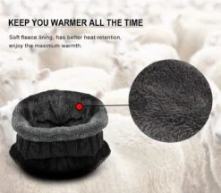 AA Commerce Gebreide Muts Met Sjaal - One Size - Zwart -SkiKleding Winkel 1200x1051