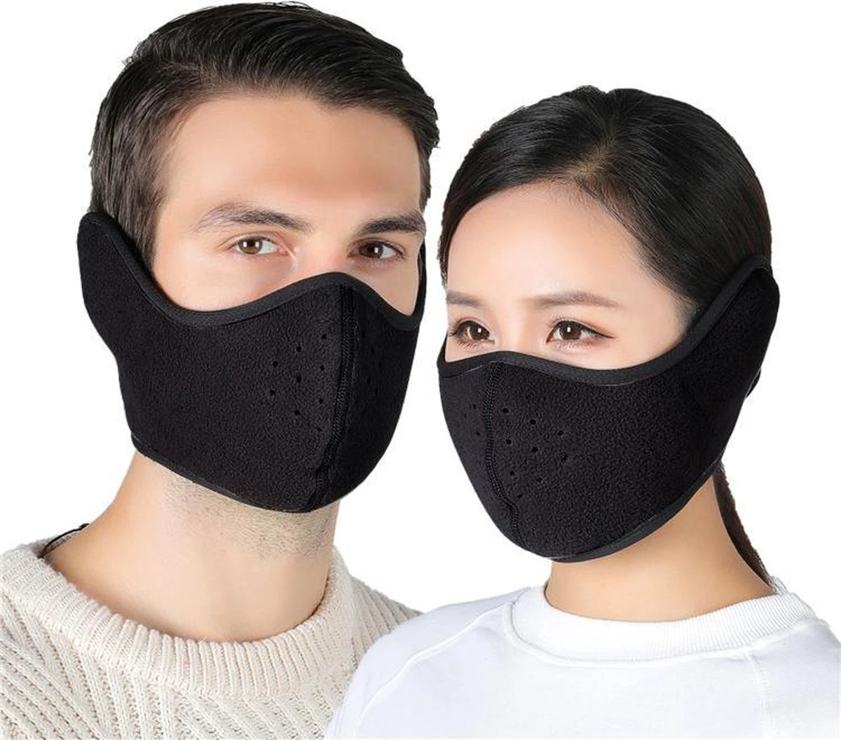 Facemask - Oorverwarmer - Nekwarmer - Fleece Ski Masker - Sjaal - Zwart 3 Facemask - Oorverwarmer - Nekwarmer - Fleece Ski Masker - Sjaal - Zwart