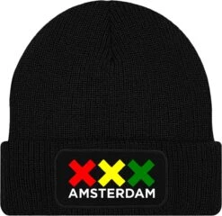 Merkloos EVERY LITTLE THING IS GONNA BE ALRIGHT Muts - Zwart - Beanie - One Size - Uniseks - Ajax 020 Amsterdam - Bob Marley - Rastabirds - Rastafari - Wintersport - Aprés Ski Muts - Original Kwoots
