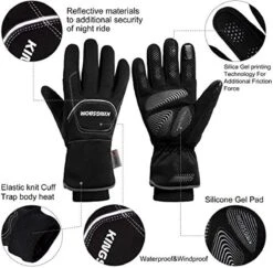 Merkloos Thermische Handschoenen -100°F (-73C) Waterdichte En Winddichte - 3M Thinsulate Winter Touchscreen Warme Handschoenen - Voor Fietsen, Paardrijden, Hardlopen, Buitensporten - Voor Dames En Heren - Zwart -SkiKleding Winkel 1200x1179