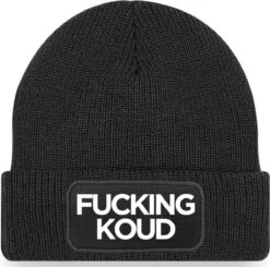BEECHFIELD FUCKING KOUD Uniseks Muts - Zwart - Beanie - One Size - Grappige Teksten - Quotes - Original Kwoots - Wintersport - Aprés Ski Muts - Ik Wil Zomer -SkiKleding Winkel 1200x1188