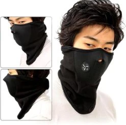Fleece Skimasker | Sjaal Bandana | Nekwarmer | Face Mask | Gezichtsmasker | Colsjaal | Wintersport | Skiën | Snowboarden | Motorrijden | Scooter Rijden | Wielrennen | Mountainbiken | Thermo Winddicht | Zwart -SkiKleding Winkel 1200x1195