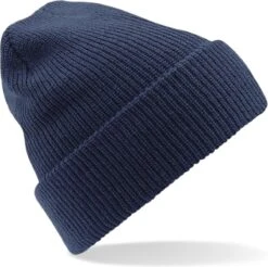 BEECHFIELD Gebreide Heritage Beanie Wintermuts In Het Donkerblauw Voor Volwassenen - Damesmutsen / Herenmutsen - 100% Polyacryl