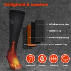 B-care Verwarmde Sokken - Elektrische Sokken - One Size Fits All - Inclusief Oplaadbare Accu - 4000 MAh Batterijen - 3 Verschillende Warmte Standen - Thermosokken - Wintersport - Wandelen - Skiën - Skivakantie - Skisokken -SkiKleding Winkel 1200x1200 136