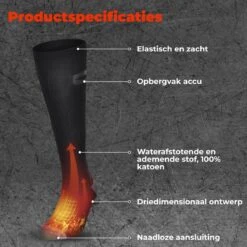 B-care Verwarmde Sokken - Elektrische Sokken - One Size Fits All - Inclusief Oplaadbare Accu - 4000 MAh Batterijen - 3 Verschillende Warmte Standen - Thermosokken - Wintersport - Wandelen - Skiën - Skivakantie - Skisokken -SkiKleding Winkel 1200x1200 142