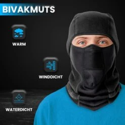 Fit Evolve® Waterdicht Bivakmuts - Balaclava - Gezichtsmasker - Nekwarmer - Ski Masker - Sjaal - Balaclava - Zwart -SkiKleding Winkel 1200x1200 166