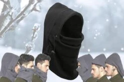 Merkloos Fleecemuts Ook Te Gebruiken Als Sjaal Bivakmuts Balaclava - Zwart