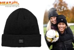 Unisex Thermo Muts - Zwart - One Size - Beanie - Fleece Voering - Wind/Waterproof - Muts Heren - Muts Dames