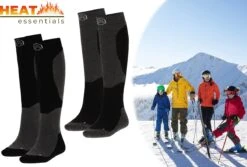Heat Essentials - Ski Sokken 43 46 - Zwart - 2 Paar - Unisex - Extra Ondersteuning En Demping - Warme Sokken Met Wol - Skisokken Heren - Skisokken Dames - Wintersport Sokken - Huissokken - Compressie Sokken