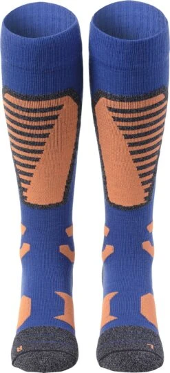 NOMAD® Skisokken Pro Merinowol 1-Pack | Maat 39/42 Blauw | Skiën / Snowboarden / Wandelen | Goede Vochtafvoer | Extra Versteviging | Ski Sokken Heren / Dames