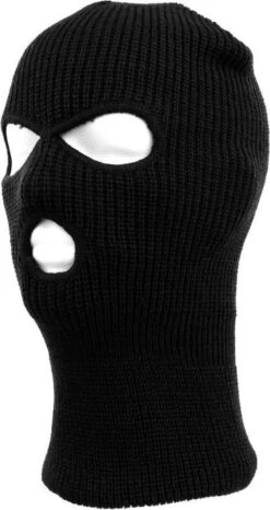 Merkloos Driegaats Muts / Skimuts - Zwart - One Size - Outdoor / Bivak / Wintersport - Warme Eengaats Balaclava