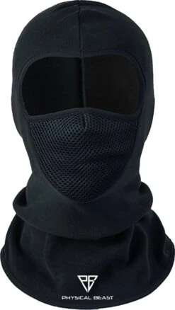 Physical Beast® Fleece Bivakmuts - Balaclava - Skimuts - Motor Muts - Facemask - Onesize - Unisex - Zwart Met Gezicht Filter