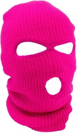 Facemask - Sportmuts - Driegats Muts - Skimuts - Bivak - Balaclava - Donker Roze - One Size