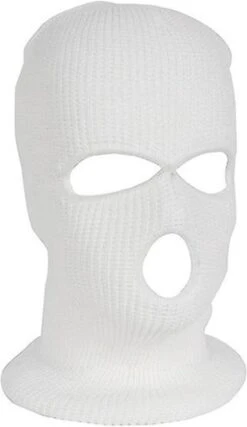 Facemask - Sportmuts - Driegats Muts - Skimuts - Bivak - Balaclava - Wit - One Size
