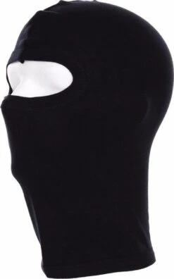Merkloos One Hole Motorhelm Muts / Skimuts - Zwart - Katoen - One Size - Outdoor / Bivak / Wintersport / Ondermuts - Eengaats Balaclava