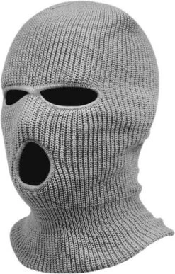 Merkloos Ski Mask GRIJS – Balaclava – Skimasker – Bivakmuts – Full Face Mask – 3 Gaats – Skiën – Motor – Onesize – Unisex