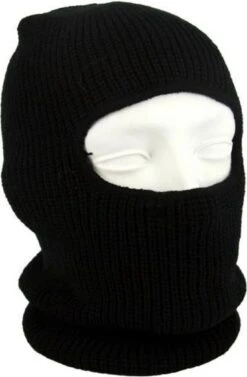 One Hole Muts / Skimuts - Zwart - One Size - Outdoor / Bivak / Wintersport - Warme Eengaats Balaclava