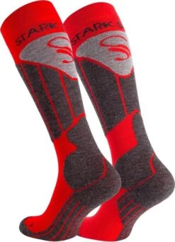 STARK SOUL | Performance Ski Socks | Skisokken | Warme Sokken | Skieen | Wol | Lang | 43-46 | Rood