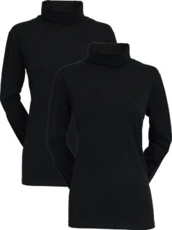 Campri Skipully (2-PACK) - Wintersportpully - Dames - Maat L - Zwart (020)