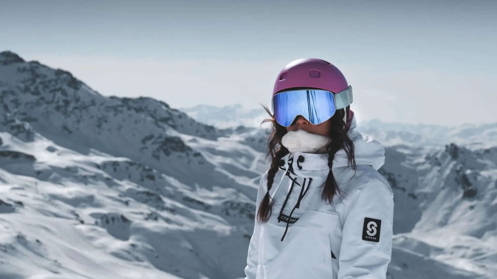 SkiKleding Winkel -SkiKleding Winkel strobe white ski jacket